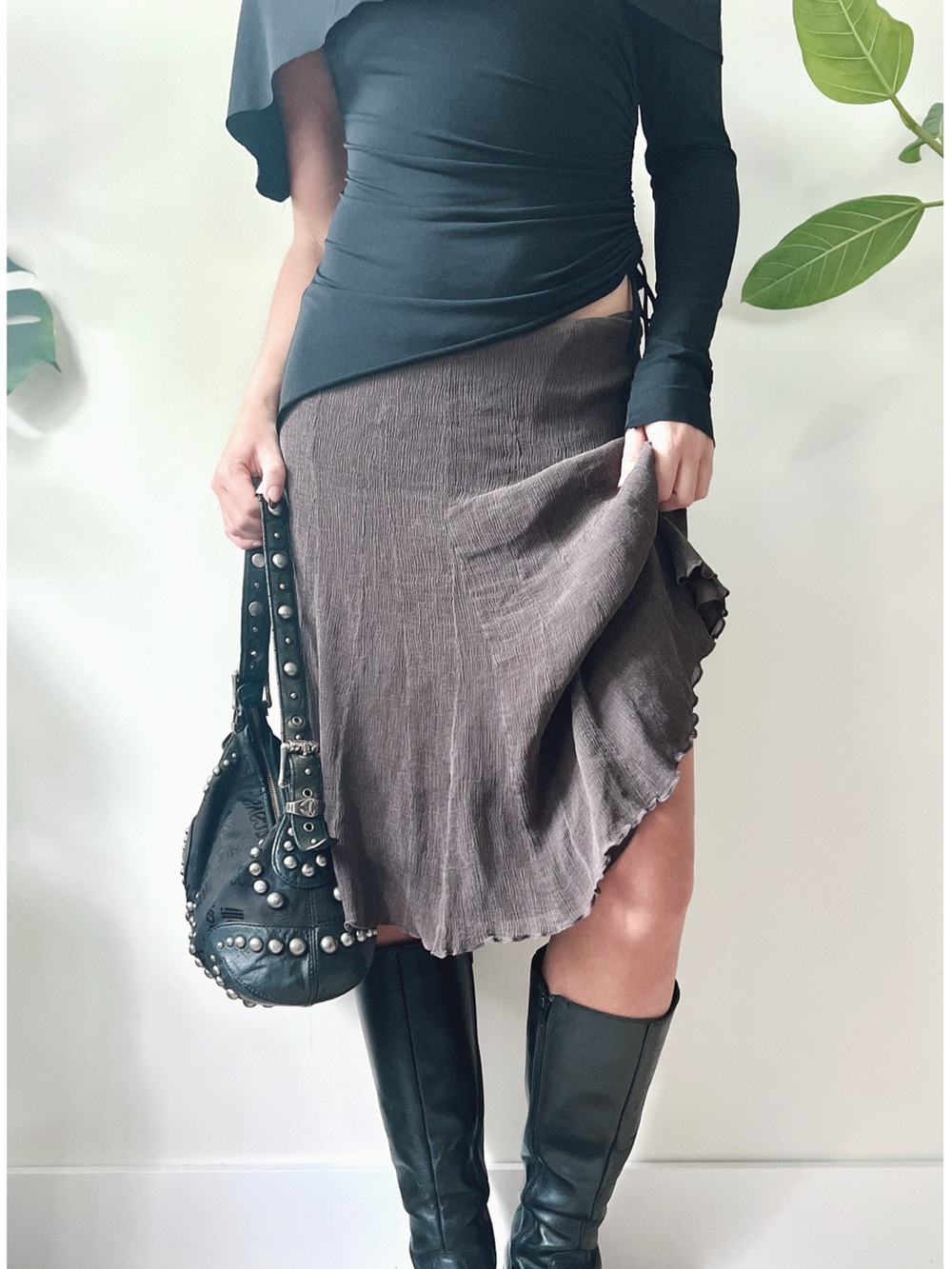 2008 Vintage Jones New York | 100% Silk Midi Skirt